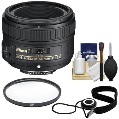 Nikon 50mm f/1.8 G AF-S Nikkor Lens with UV Filter + Accessory Kit for Digital SLR Cameras