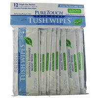 Pure Touch Skin Care - Individual Flushable Moist Tush Wipes Organic - 12 Packet(s)