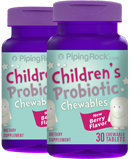 Piping Rock Chewable Probiotic for Kids 2 Bottles x 30 Chewable Tablets