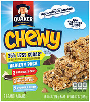 Quaker® Less Sugar Chewy Granola Bars Peanut Butter Chocolate Chip