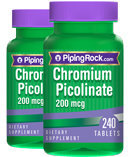 Piping Rock Chromium Picolinate 200 mcg 2 Bottles x 240 Tablets