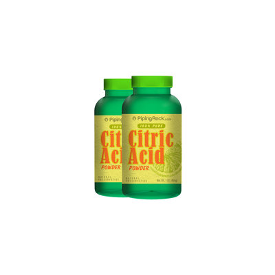 Piping Rock Citric Acid Powder 2 Bottles x 1 lb (454 g)