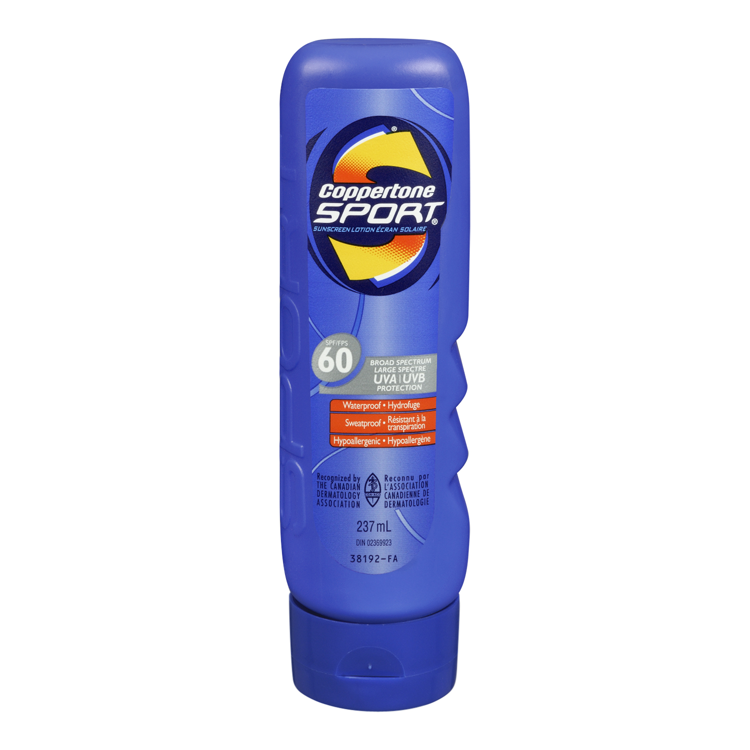 Coppertone Sport Sunscreen Lotion, Waterproof, SPF 60, 237 mL