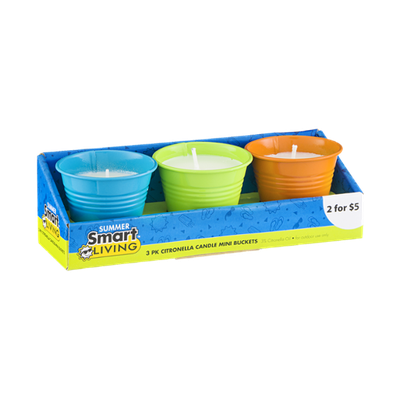 Smart Living Citronella Candle Mini Buckets - 3 PK