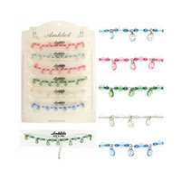 Ddi Silvertone Anklet- Assorted Colors (Pack Of 60)