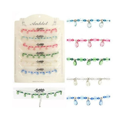 Ddi Silvertone Anklet- Assorted Colors (Pack Of 60)