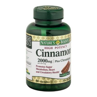 Nature's Bounty High Potency Cinnamon Capsules Plus Chromium - 60 CT