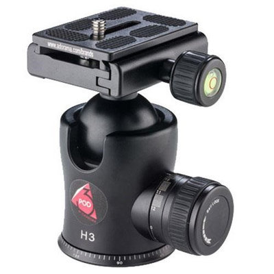 3Pod H3 Magnesium Alloy BallHead with Quick Release Plate, 28.6lb Capacity