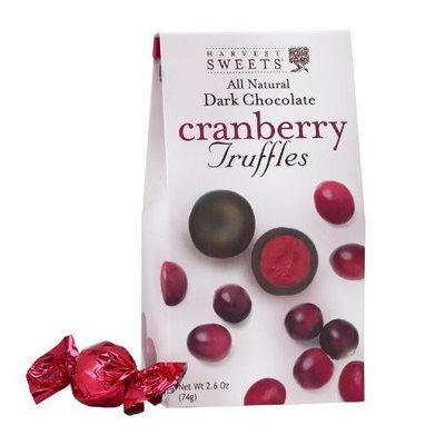 Harvest Sweets Dark Chocolate Truffles, Cranberry, 2.6-Ounce (Pack of 6)