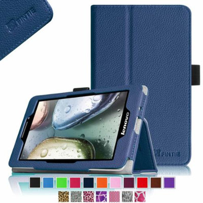 Fintie Lenovo IdeaTab S5000 7-Inch Android Tablet Folio Case - Premium Leather Cover Stand With Stylus Holder, Navy