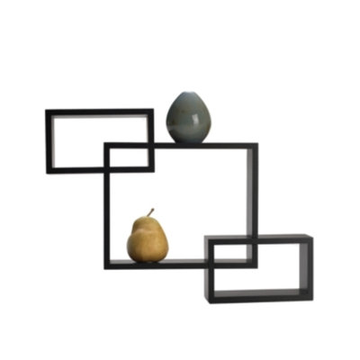 Mikasa Melannco Home Decor, Espresso Overlapping Cube Wall Shelves