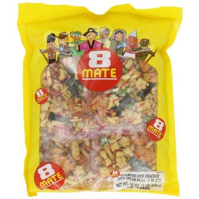 Shirakiku 8 mate Arare Assorted Rice Cracker with Green peas, 16-Ounce Units (Pack of 2)