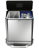 simplehuman Steel Bar Recycler Fingerprint-Proof Stainless Steel, Brushed, 14 gallons, 1 ea