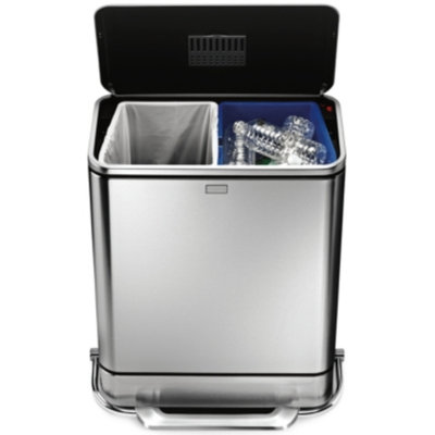 simplehuman Steel Bar Recycler Fingerprint-Proof Stainless Steel, Brushed, 14 gallons, 1 ea