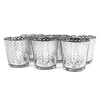 Koyal Wholesale 403358 Lattice Votive Cup Silver - 3 in.