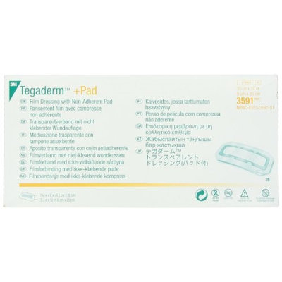Three M Tegaderm Film Dressing with Non-Adherent Pad 3-1/2