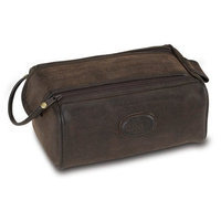 Danielle Enterprises Montana for Him Shaving Kit with Dual Zipper and Velcro Closure, Deep Brown