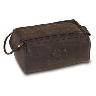Danielle Enterprises Montana for Him Shaving Kit with Dual Zipper and Velcro Closure, Deep Brown