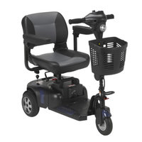 Drive Medical Phoenix 3 Wheel Heavy Duty Scooter, Red, Blue, 17.5 Inch Folding Seat, 1 ea