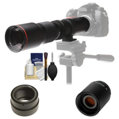 Vivitar 500mm f/8.0 Telephoto Lens with 2x Teleconverter (=1000mm) + Accessory Kit for Sony Alpha A7, A7R, A7S, A3000, A5000, A6000, NEX-5T, 6, 7 Cameras