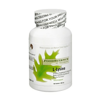 FoodScience of Vermont L-Lysine 500 mg Dietary Supplement Tablets