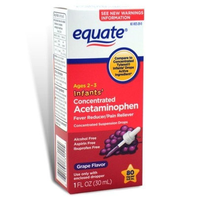 Equate - Acetaminophen Fever Reducer / Pain Reliever Concentrated Infants' Drops, Grape Flavor 1 oz