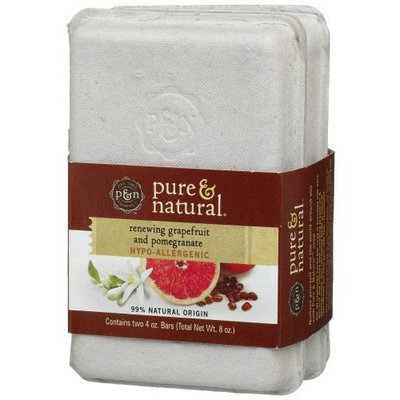 Pure & Natural Bar Soap Renewing Grapefruit & Pomegranate, 4-Ounce Double Pack Bars (Pack of 4)