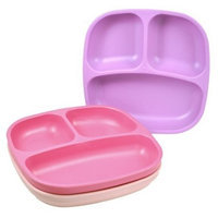 Dandelion Re Play Divided Plates for Babies and Toddlers (Set of 3 - Dark Pink, Light Pink, Lavender)