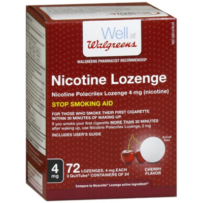 Walgreens Nicotine Lozenge, 4mg, Cherry, 72 ea