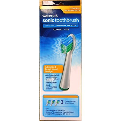 Waterpik SRSB-3W Sensonic Replacement Toothbrushes (Compact Head Size), 3-Count