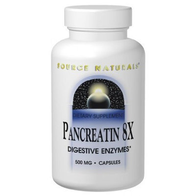 Source Naturals Pancreatin 8x, 100 Capsules ,500 mg