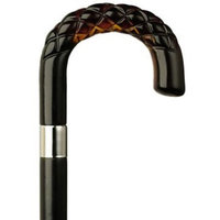 Harvy Men Diamond Nose Crook Cane Black Shaft Shell Handle -Affordable Gift! Item #HAR-9121139