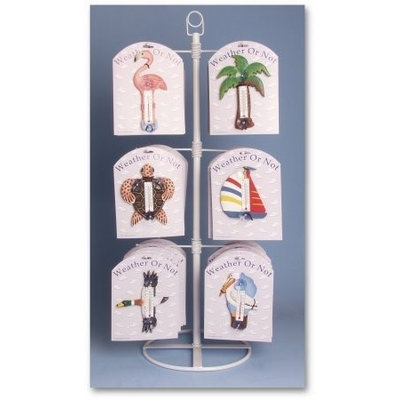 Songbird Essentials Tabletop Display for Small Window Thermometers or Single Wallhooks - holds 12 styles