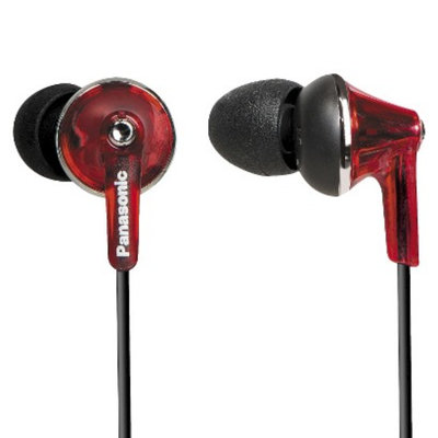 Panasonic ErgoFit Plus Long Port Fashion In-Ear Earbuds - Red (RP-