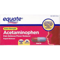 Equate - Pain Reliever, Rapid Release Gels Acetaminophen 500 mg, 24 Gelcaps (Comprate to Tylenol)