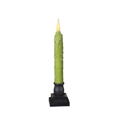 Delighted Home MC-W9AP Hand-Waxed Battery-Operated 9 in. Apple MC Taper Candle