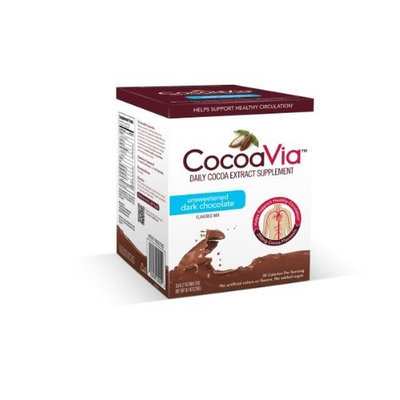CocoaVia Dietary Supplement, Unsweetened, Dark Chocolate 0.27 Ounces each, 30 Count