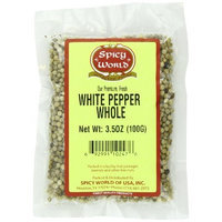 Spicy World White Pepper Whole, 3.5-Ounce Bags (Pack of 6)