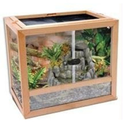 Penn-plax Penn Plax Natural Wood And Glass Terrarium - Assembled Size: Small