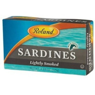 Roland Lightly Smoked Sardines, 4.38-Ounce Cans (Pack of 50)