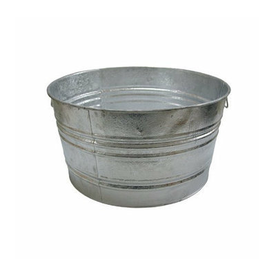 Magnolia Brush Galvanized Round Tubs - 48.61-qt. galvanized tub