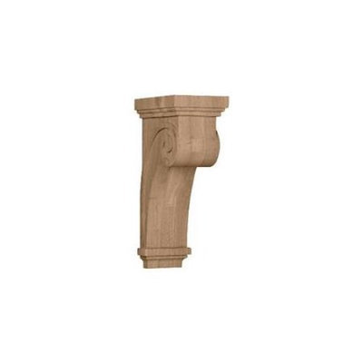 Ekena Millwork 5.5-in x 16-in Rubberwood Scroll Wood Corbel