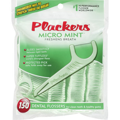 Plackers Micro Mint Dental Flossers, 150 count