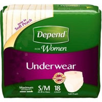 Depend Underwear for Women, Maximum, Small/Medium, Case/72 (4/18s)