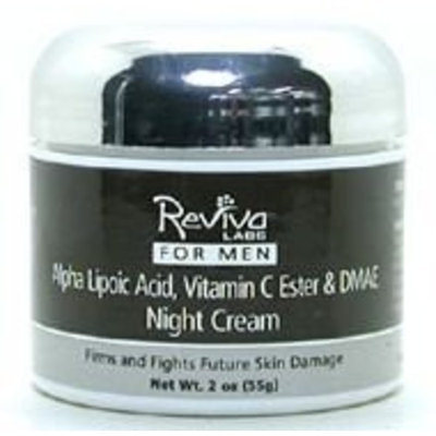 REVIVA Men's Alpha Lipoic Acid & DMAE Night Cream & Vitamin C Ester 2 oz