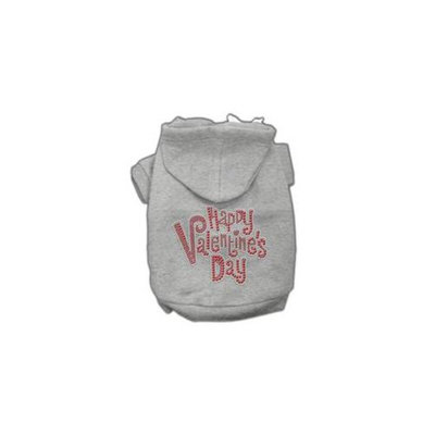 Mirage Pet Products 54-85 LGGY Happy Valentines Day Rhinestone Hoodies Grey L - 14