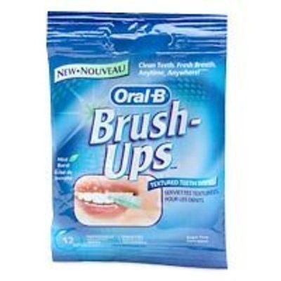 Oral-B Brush-ups, Textured Teeth Wipes, 12 wipes