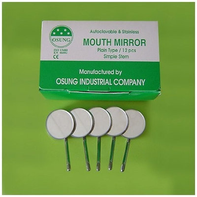 Osung Dental Mirror #4, Simple Stem, 12/bx, D-MSS-04