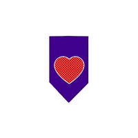 Ahi Red Swiss Dot Heart Screen Print Bandana Purple Large