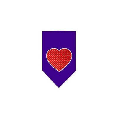Ahi Red Swiss Dot Heart Screen Print Bandana Purple Large